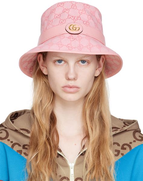 pink gucci wool hat|Gucci pink wool bucket hat.